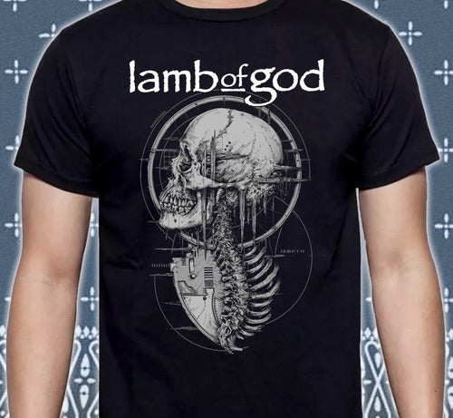 Lamb Of God - Skull Diagram - Polera
