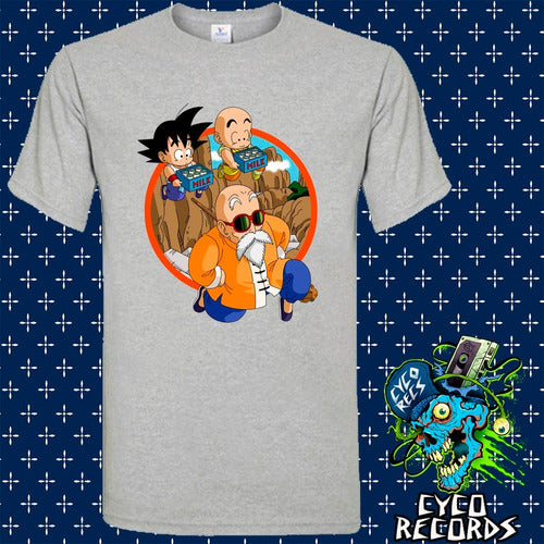 Dragon Ball - Krillin Goku Maestro Roshi Gris - Polera