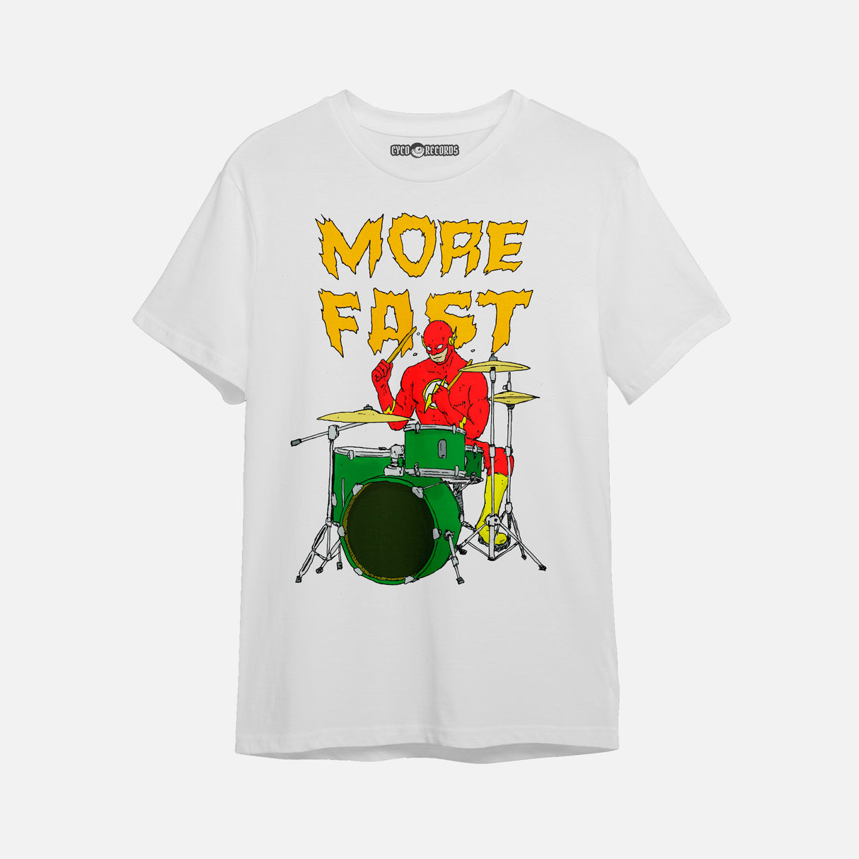 Pizzamutante - Flash More Fast - Polera Blanca