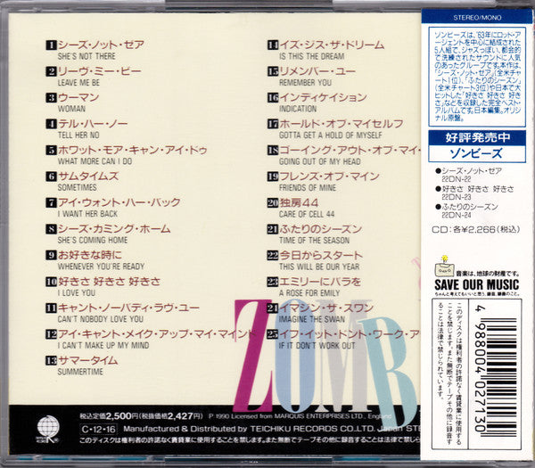 The Zombies – Best Hits Collection - CD Japonés (Con Obi)