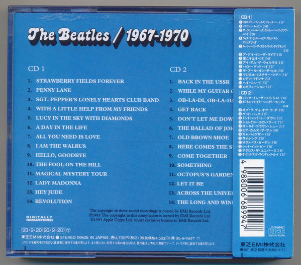 The Beatles – 1967-1970 - CD Japonés (Con Obi)