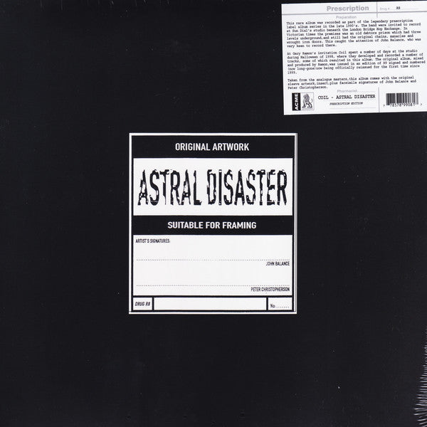 Coil Astral Disaster - Vinilo Usado