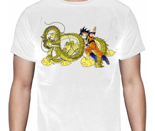 Dragon Ball - Goku Adulto Y Shen Long - Polera