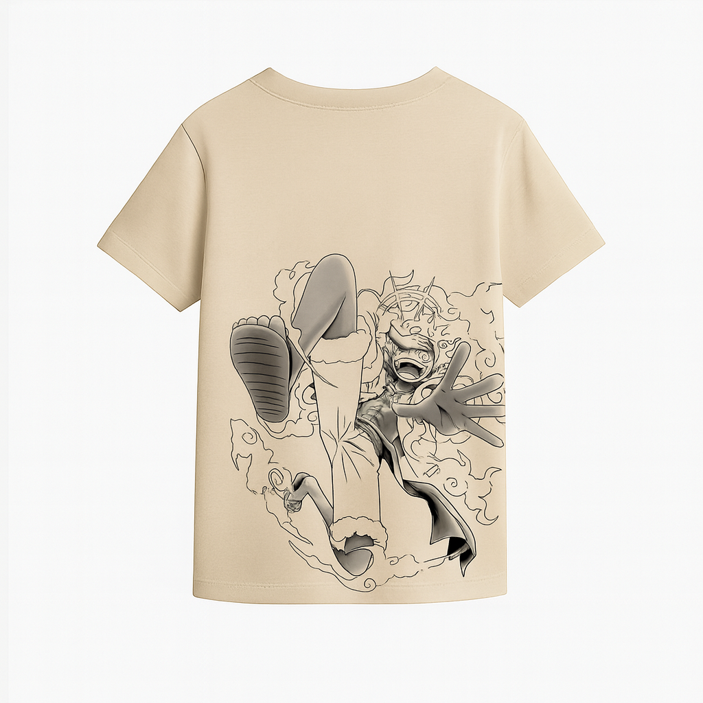 One Piece - Luffy Scar - Polera Beige