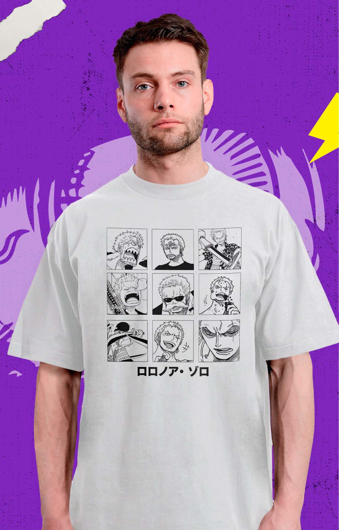 One Piece - Zoro Caras - Polera