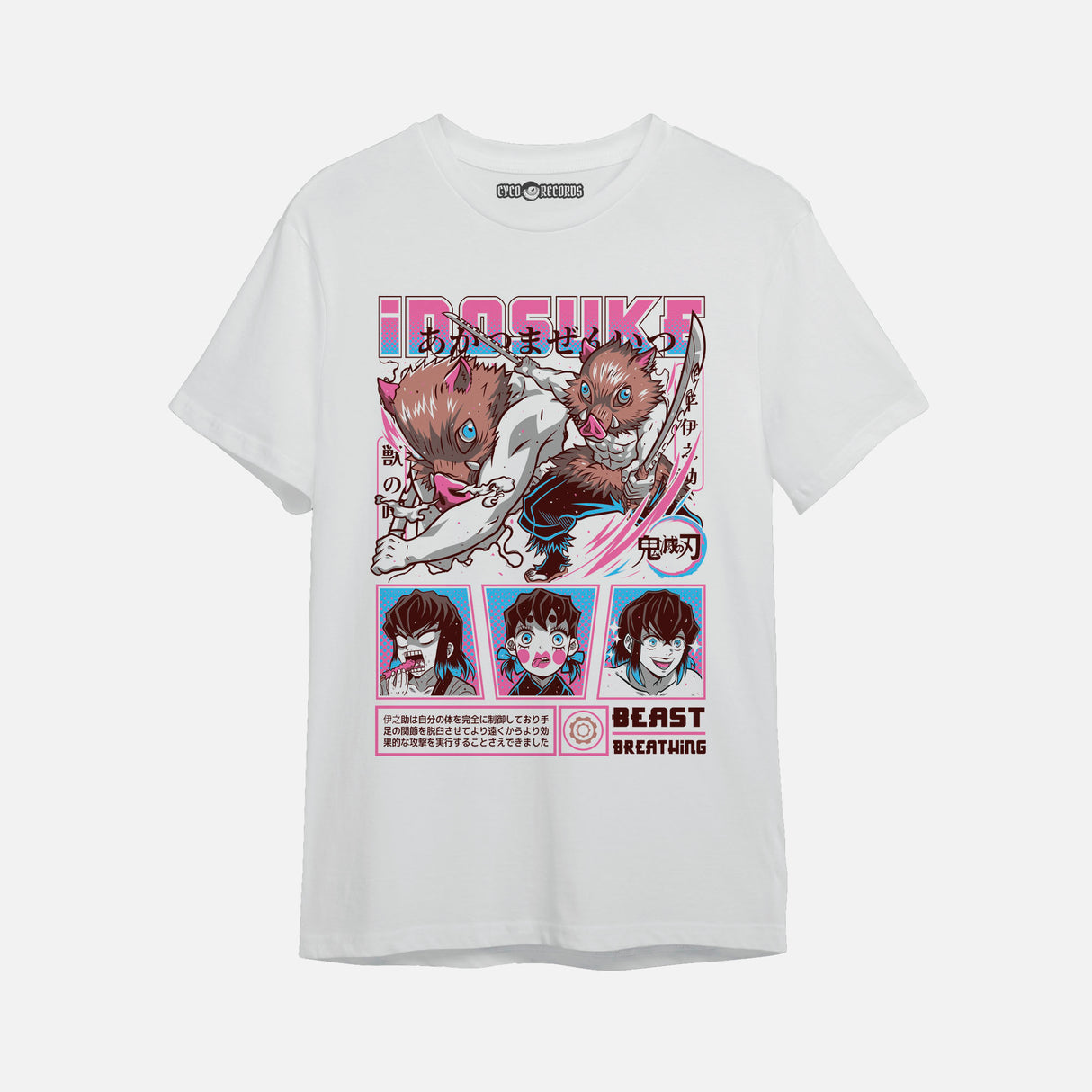Demon Slayer - Inosuke - beast breathing - Polera blanca