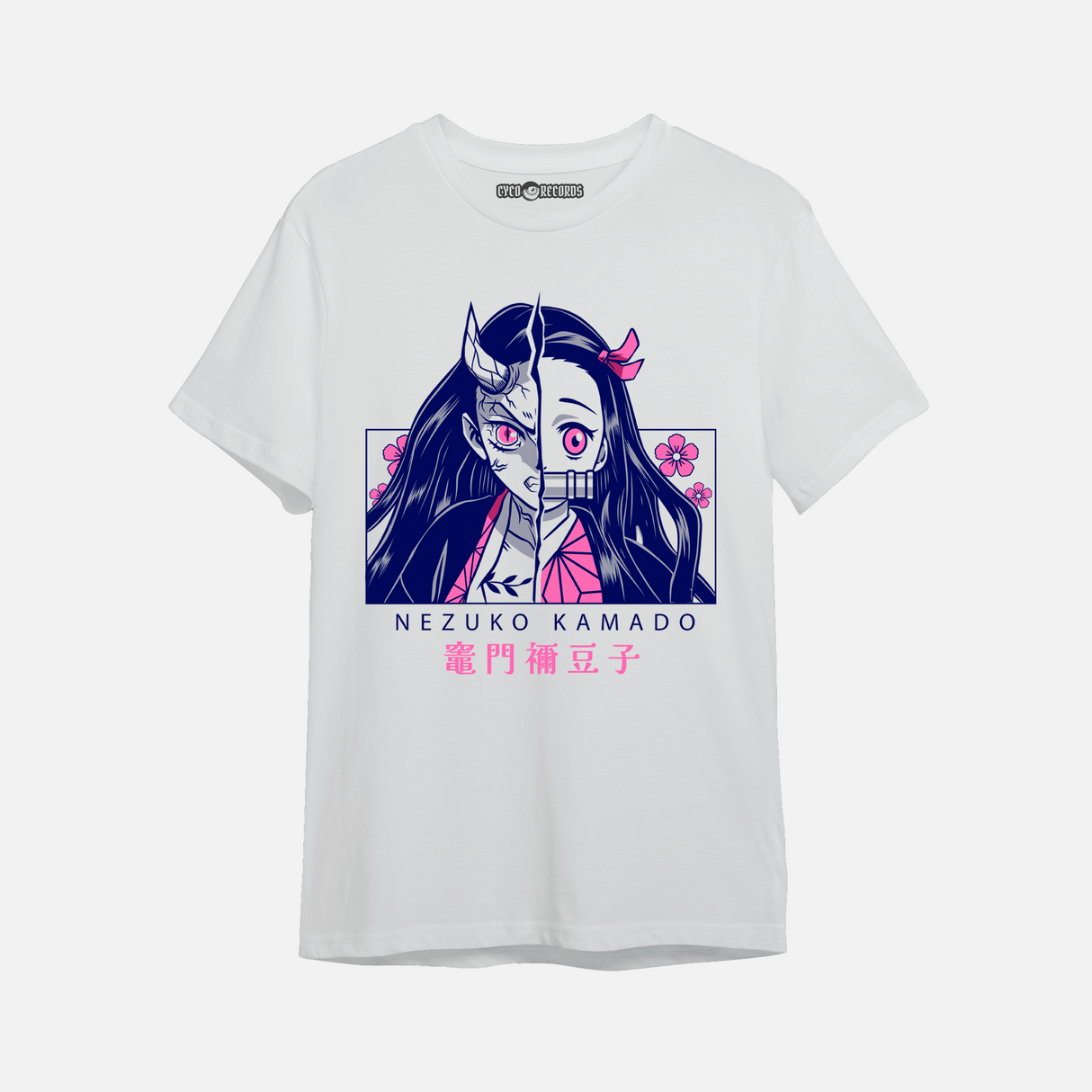 Demon Slayer - Kimetsu no Yaiba Nezuko logo - Polera blanca