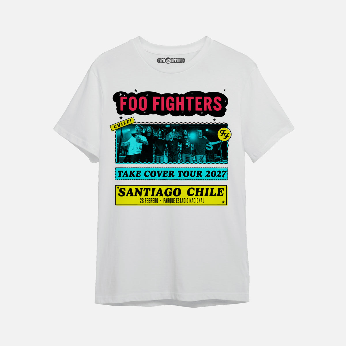 Foo Fighters - Take Cover - Polera Blanca