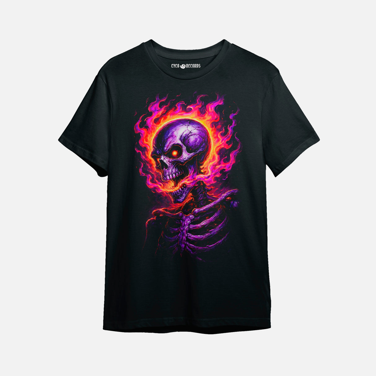 Halloween - Esqueleto en llamas - Polera