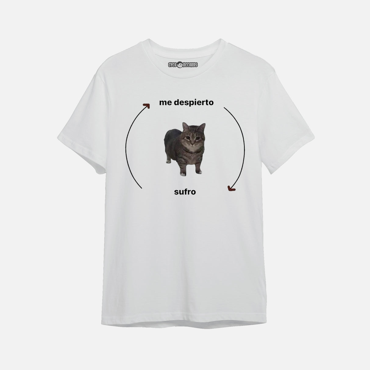 Me Despierto Sufro - Gato Meme Polera