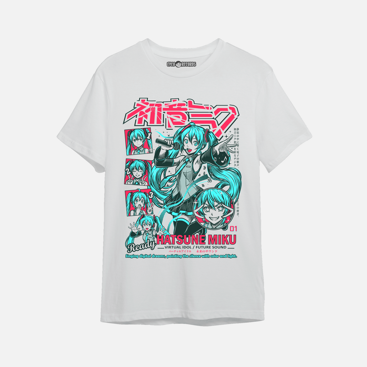 Hatsune Miku - Virtual Idol blanca - Polera