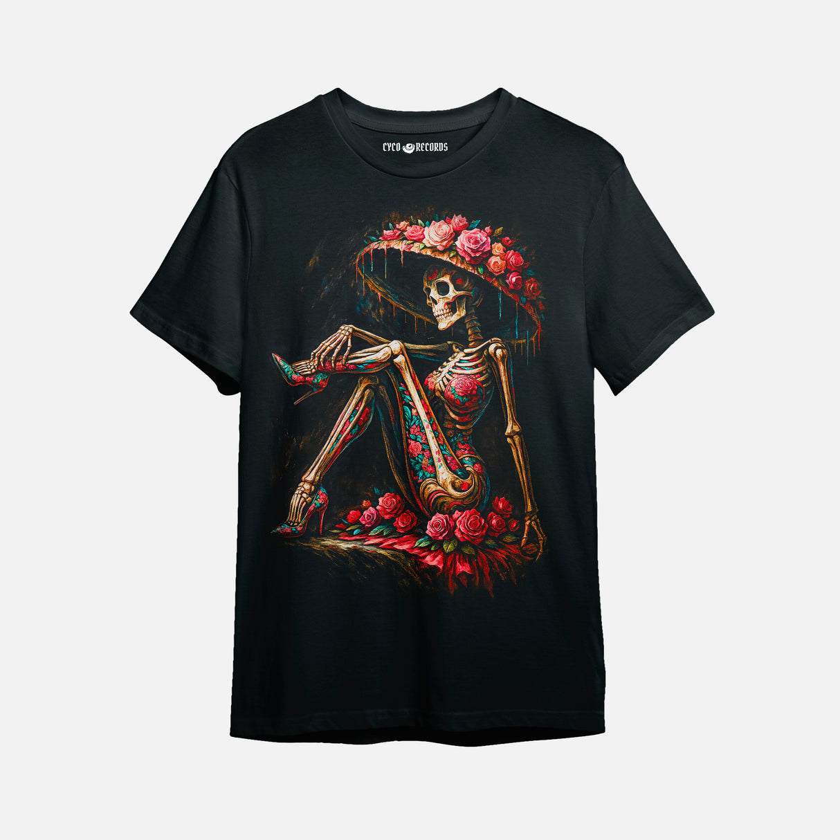 Calavera - Esqueleto Dama Floral - Polera