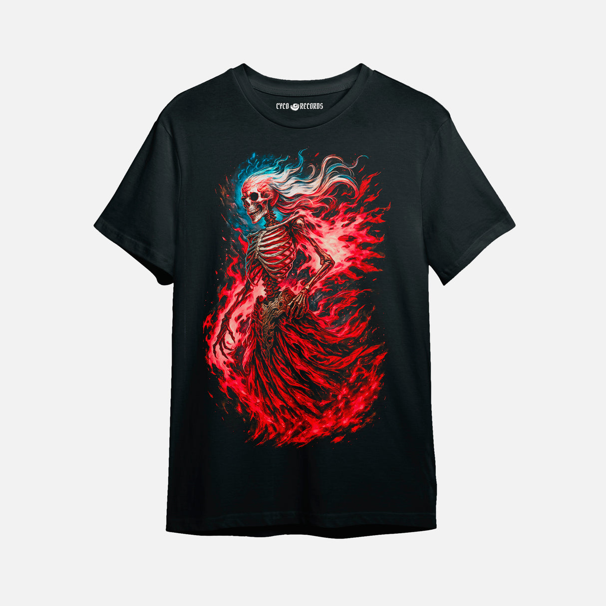 Calavera - Esqueleto Mujer en llamas - Polera