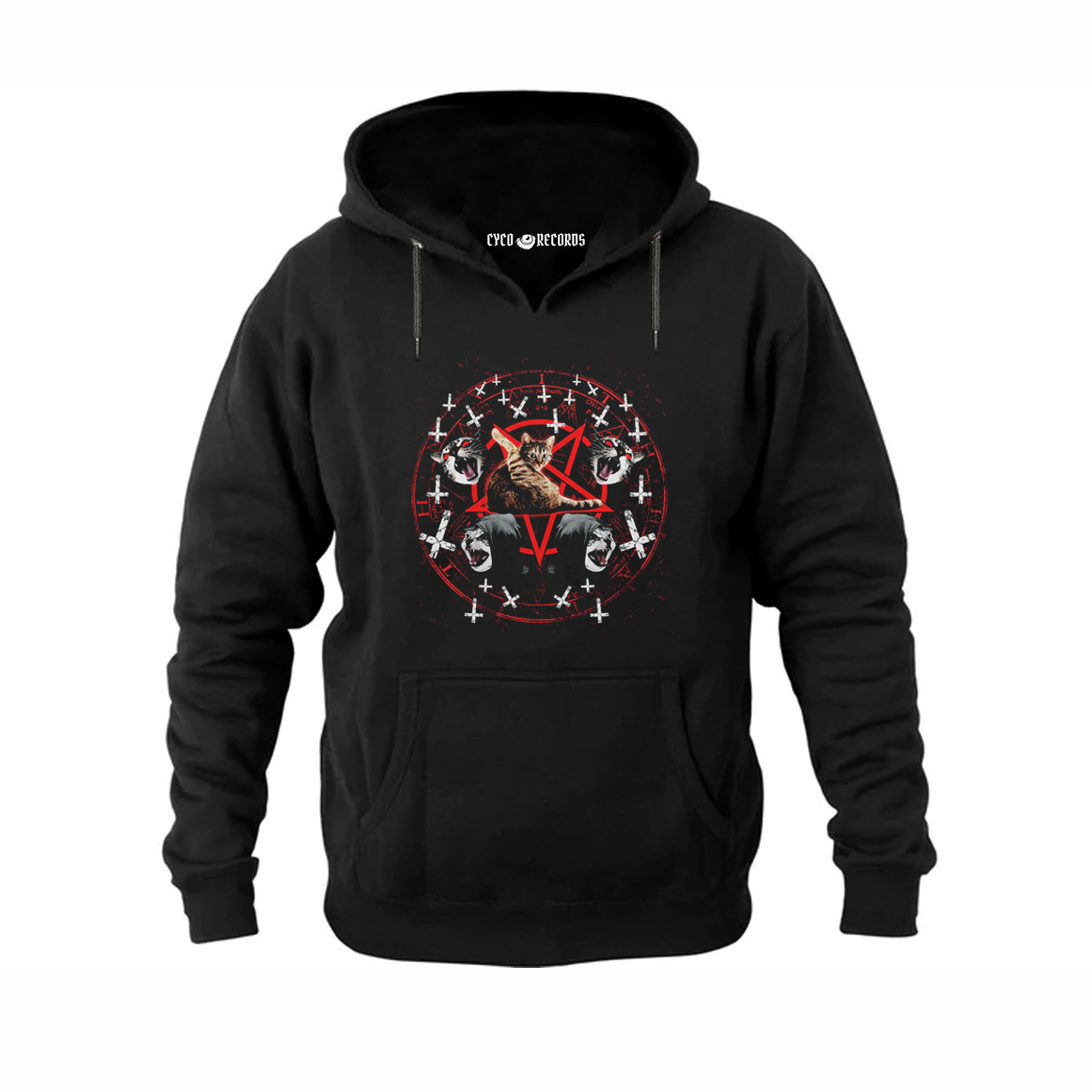 Gato Satánico - Michis Pentagrama - Poleron Canguro