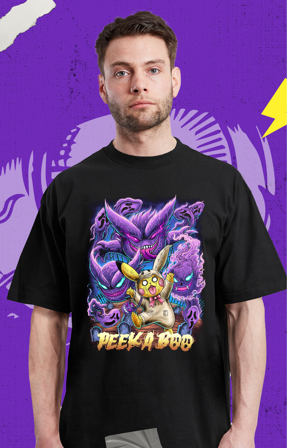 Pikachu - Gengar Evolution Peekaboo - Polera