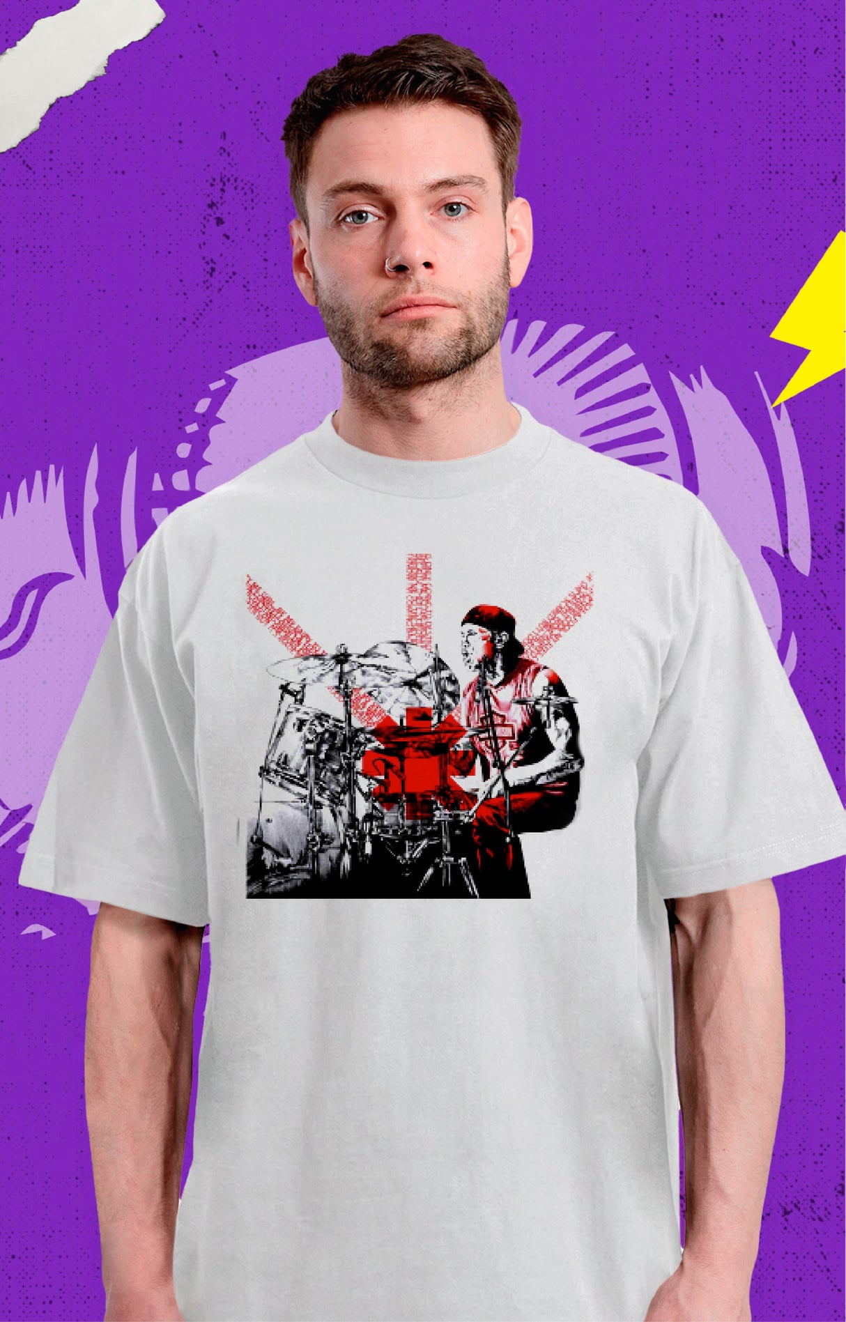 Red HOT CHILI PEPPERS - CHAD SMITH DRAW - Polera