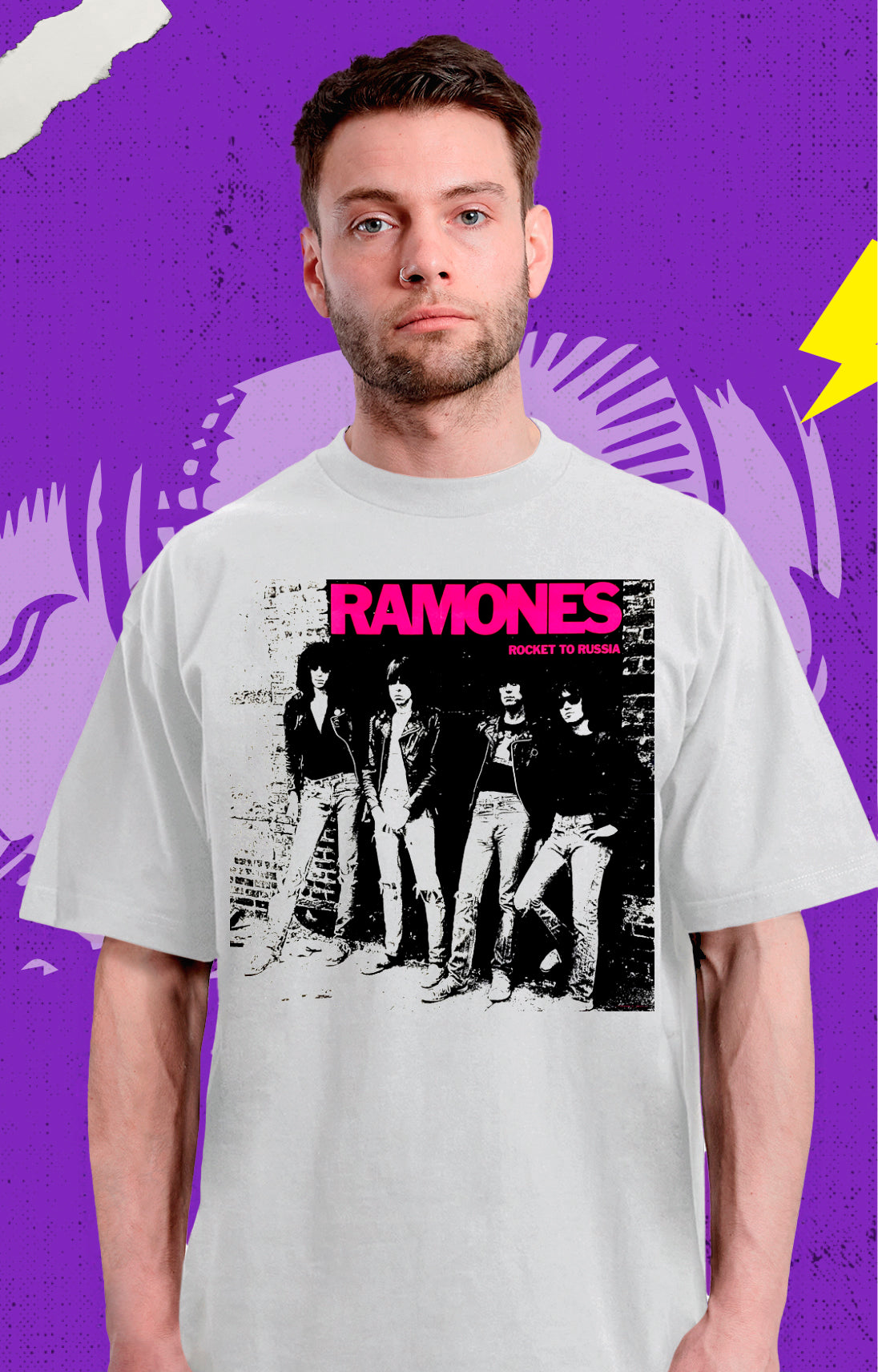 Ramones Rocket - Blanca - Polera
