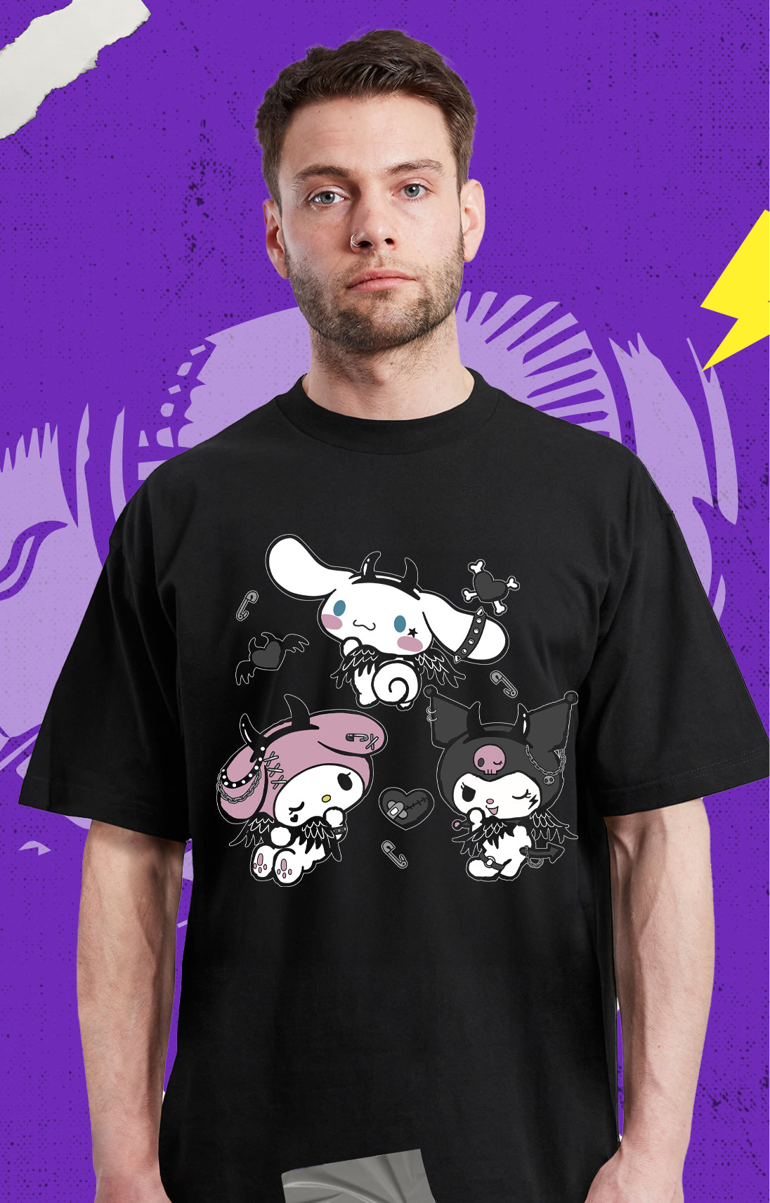 Sanrio - Kuromi Melody Cinnamoroll Punk - Polera
