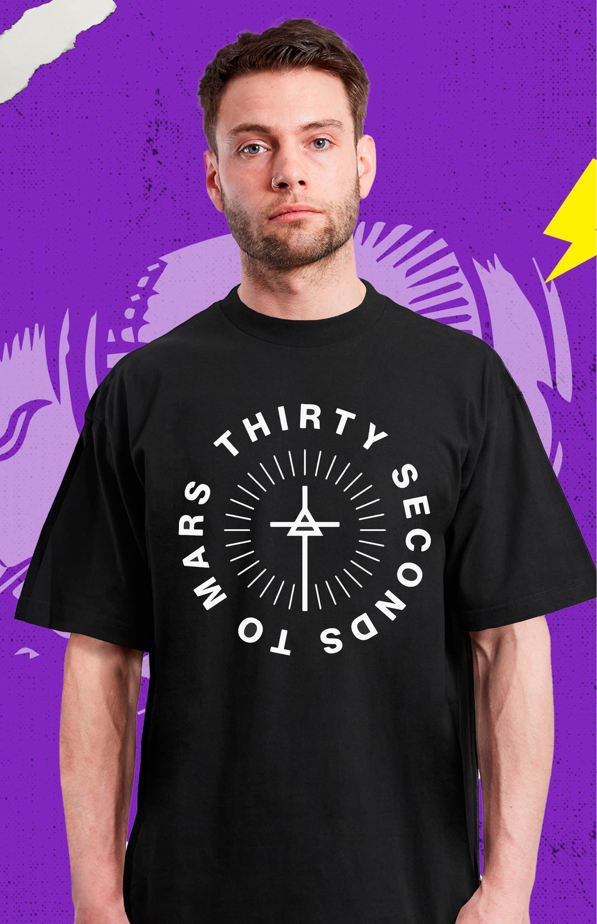 30 Seconds to Mars - Logo Round - Polera