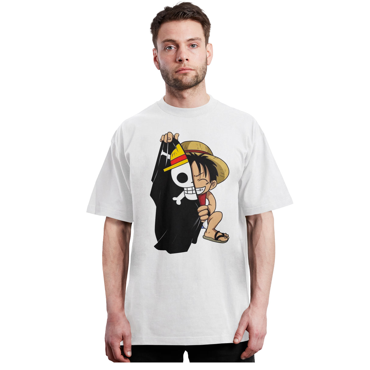 One Piece - Luffy Chibi Bandera - Polera