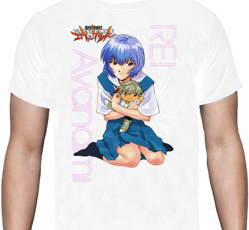 Evangelion Rei Letras Rosas - Polera - Polera