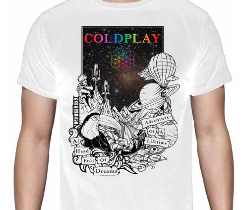 Coldplay - A Head Full - Polera - s / Blanco