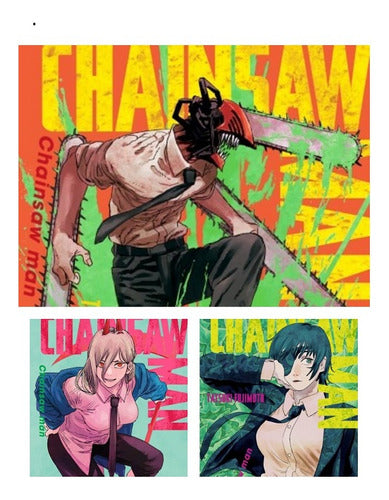 Pack Chainsaw Man  Tomos 1 , 2 Y 3 Ivrea Arg. + Regalo