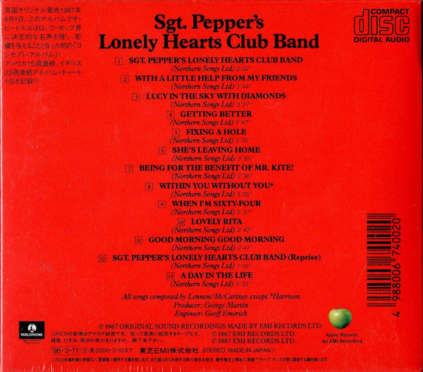 The Beatles – Sgt. Pepper's Lonely Hearts Club Band - CD Japonés (Con Obi)
