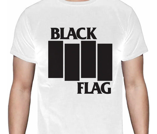 Black Flag - Logo - Polera - s / Blanco