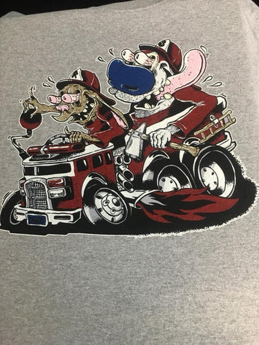 Ren & Stimpy Car - Gris - Polera