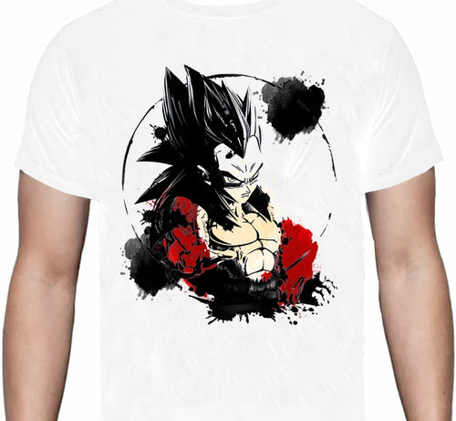 Vegeta 4 - Blanca Dragon Ball - Polera