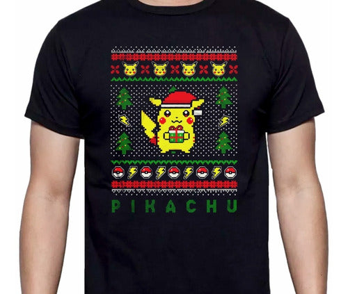 Pokemon - Pikachu Navidad - Polera