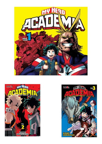 Pack My Hero Academia Tomos 1 , 2 Y 3 Ivrea Arg. + Regalo