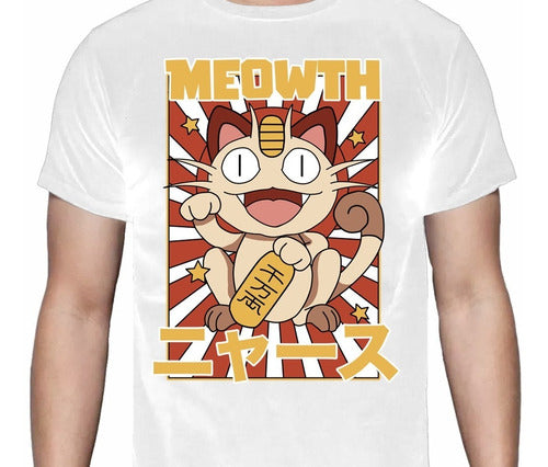 Pokémon - Meowth Maneki Neko - Polera