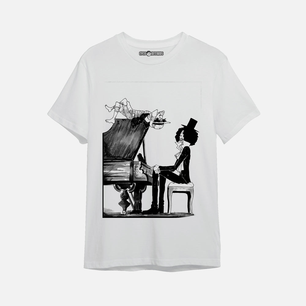 Mekanel - Brook y Luffy - Polera Blanca