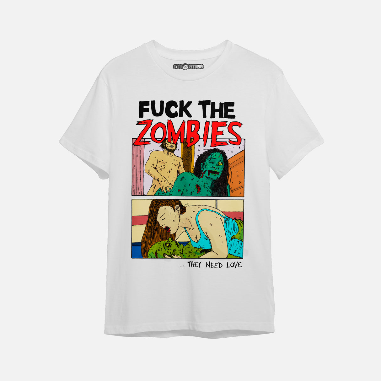 Pizzamutante - Fuck the Zombies  - Polera Blanca