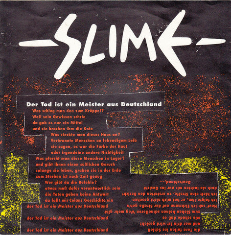 Slime  Der Tod Ist Ein Meister Aus Deutschland - Vinilo 7'