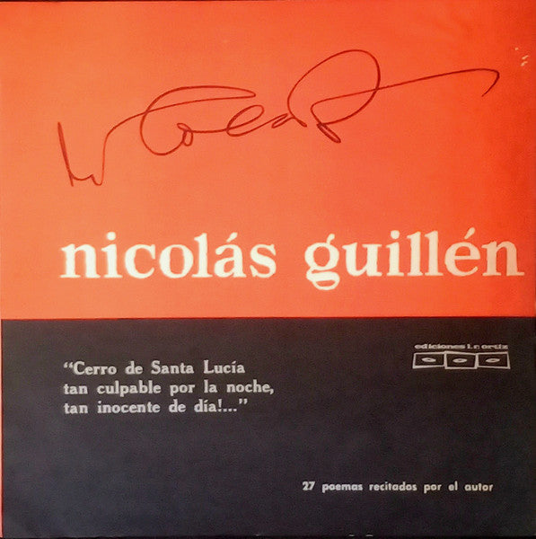 Nicolás Guillén – 27 poemas recitados por el autor - VINILO DE EPOCA - ED. CHILENA