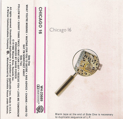 Chicago  Chicago 16 - Cassette