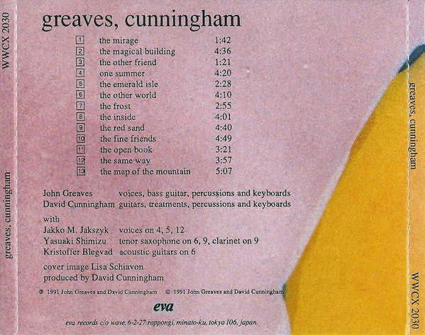 Greaves, Cunningham – Greaves, Cunningham - CD Japonés (Con Obi)
