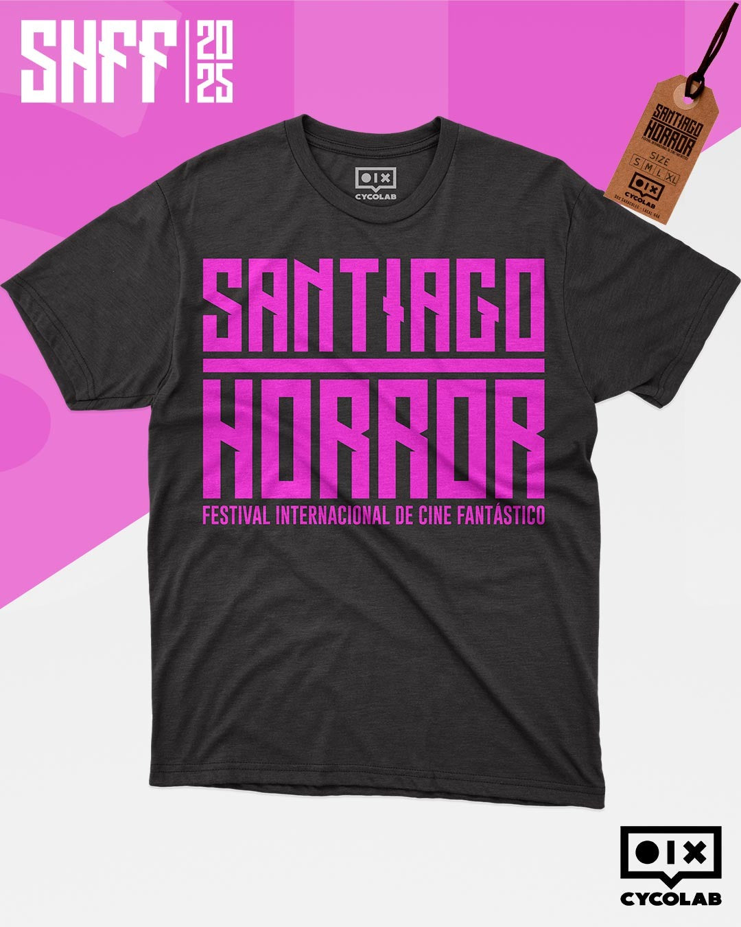 Santiago Horror - SHFF Festival Logo Fucsia - Polera