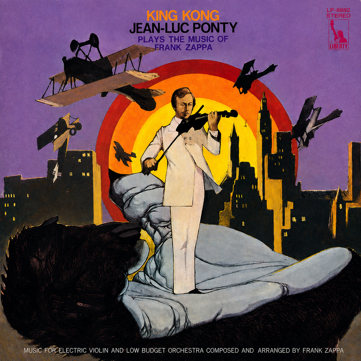 Jean-Luc Ponty – King Kong (Jean-Luc Ponty Plays The Music Of Frank Zappa) - Vinilo Japonés (Sin Obi)