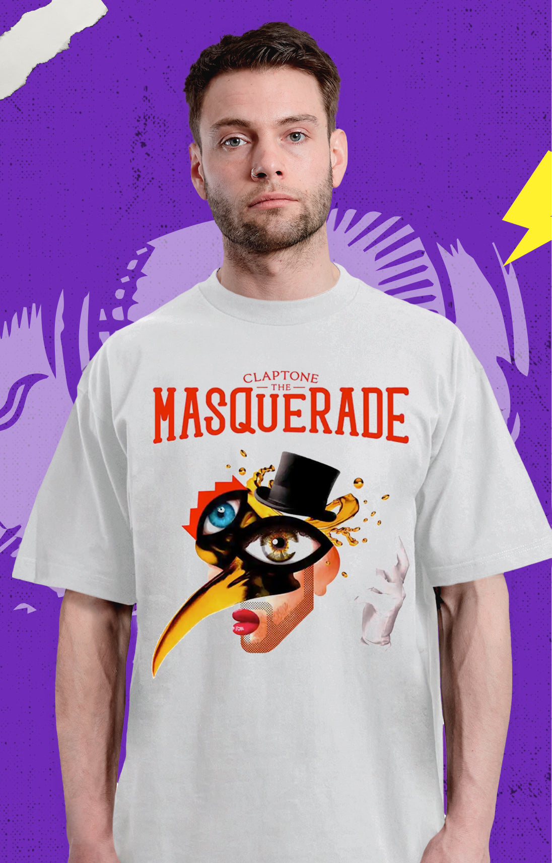Claptone - The Masquerade - Polera - s / Blanco