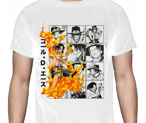 One Piece - Ace Viñetas - Polera