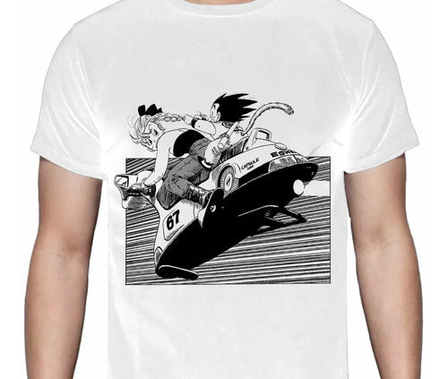 Dragon Ball - Goku Niño Bulma Moto - Polera