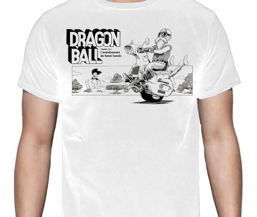 Dragon Ball - Goku Nube Maestro Roshi Moto - Polera