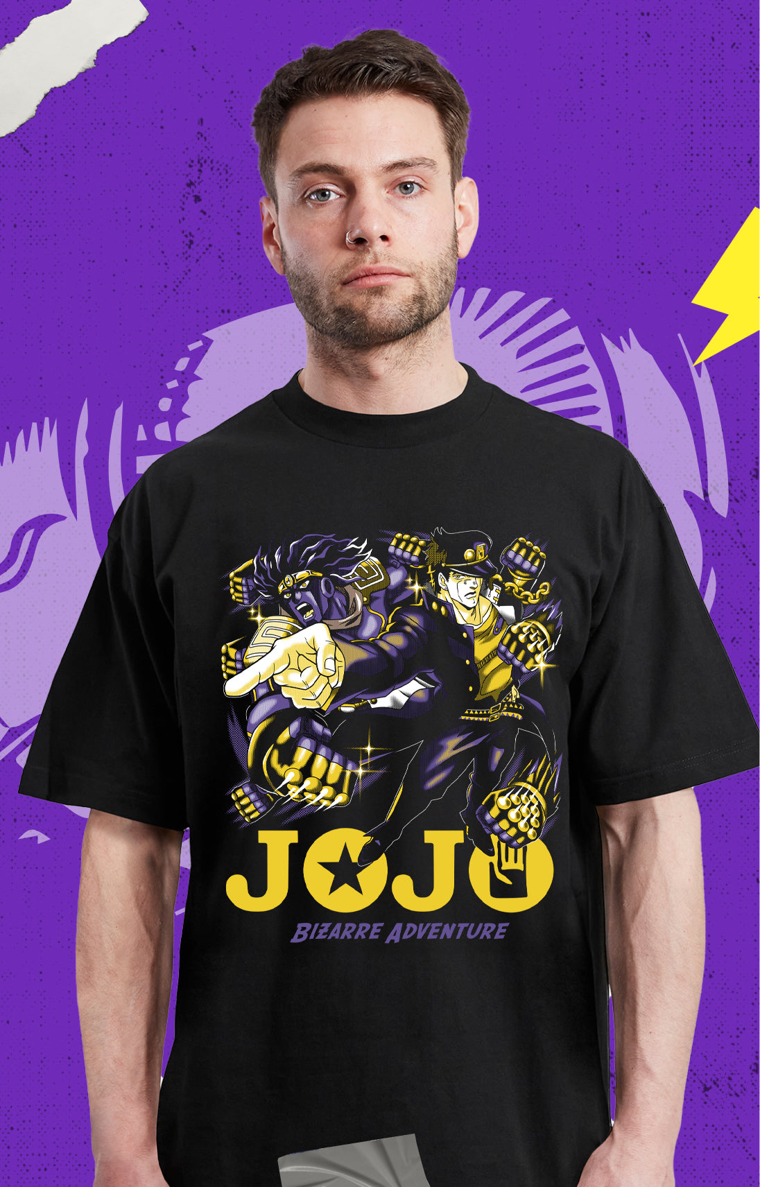 Jojos Bizarre Adventure - Jotaro y Star Platinum - Polera