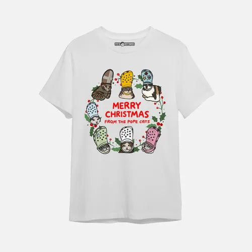 Meme - Christmas Pope Cats - Polera