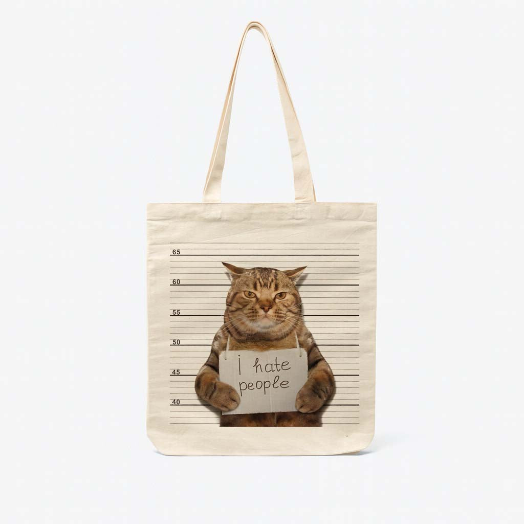 Gato - I Hate People - Totebag Beige