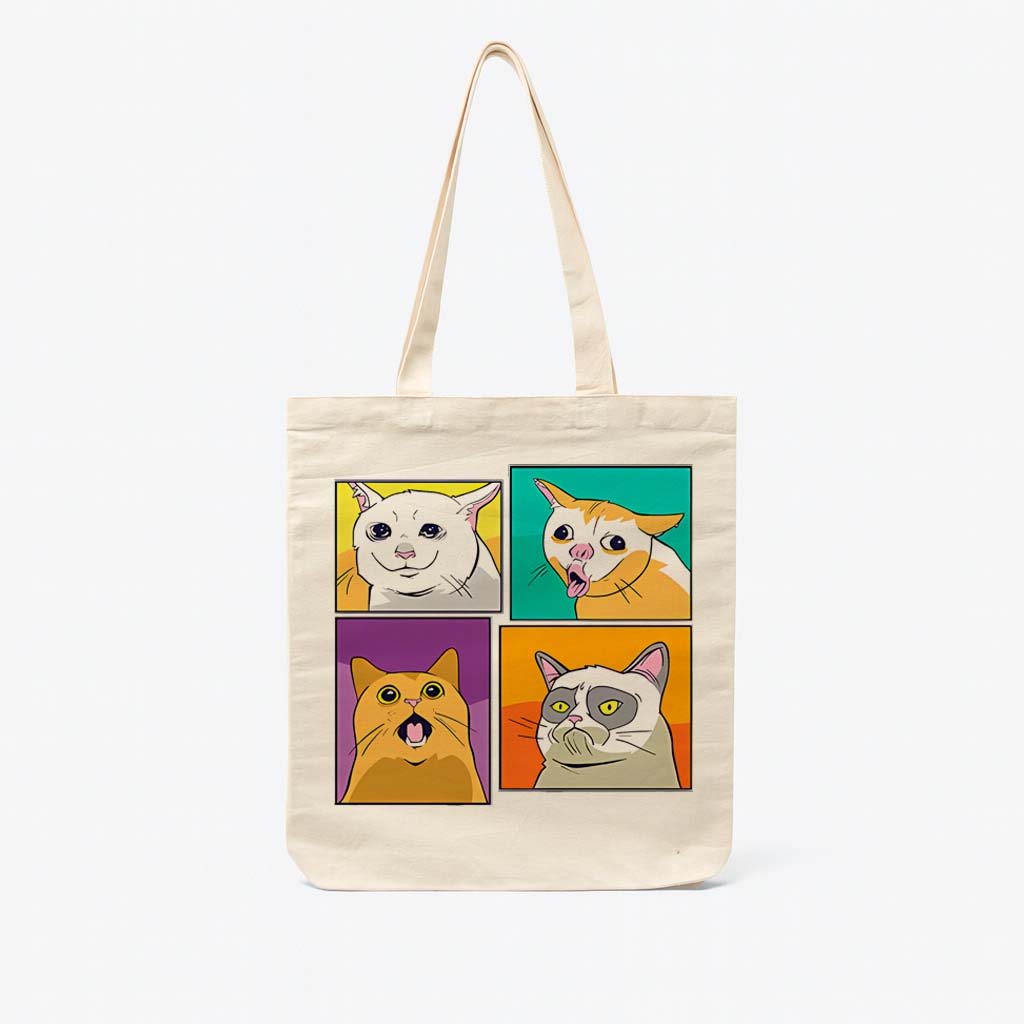 Gatos - Meme Cats - Totebag Beige